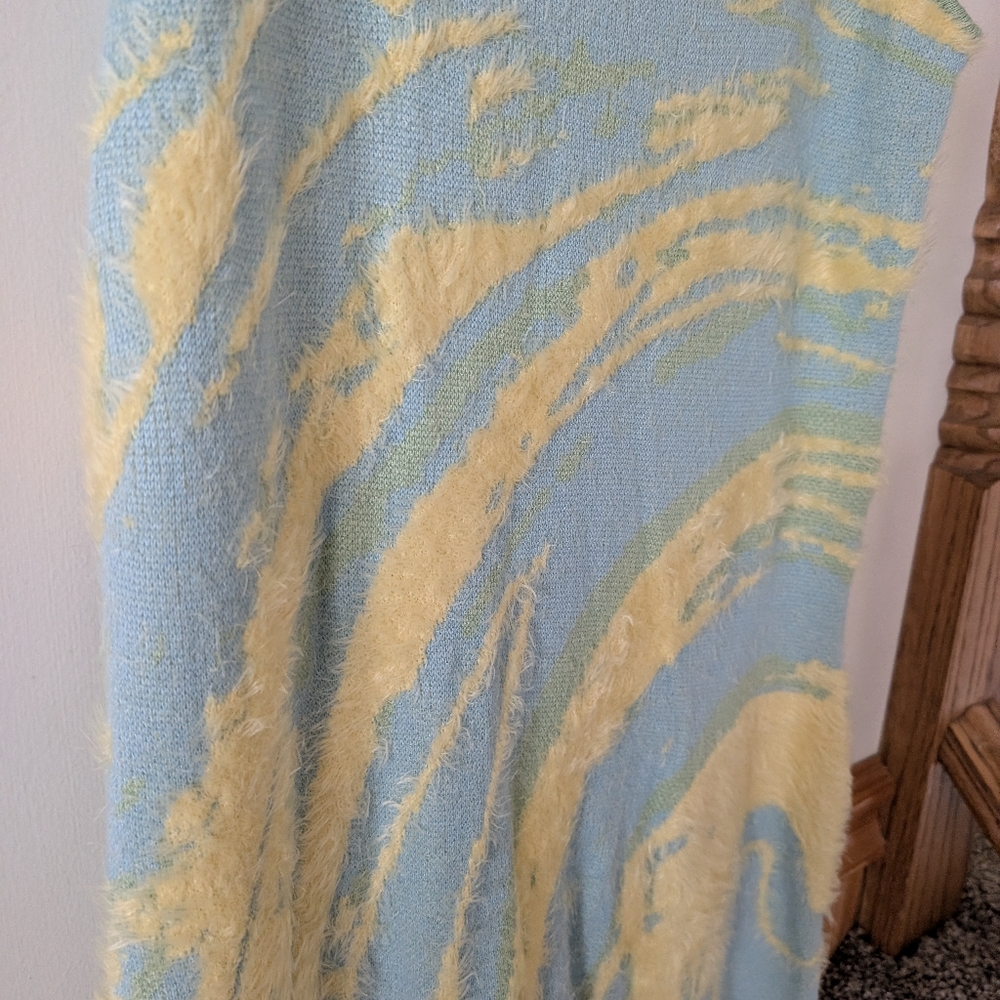 House Of Sunny Cypress Hockney Cucumber Fuzzy Knit Cutout Midi Dress Size 8‎ - Picture 3 of 10